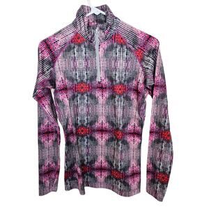 Nike Pro Combat Shirt Quarter Zip Pullover Dri Fit Shirt Women S Pink Fitted